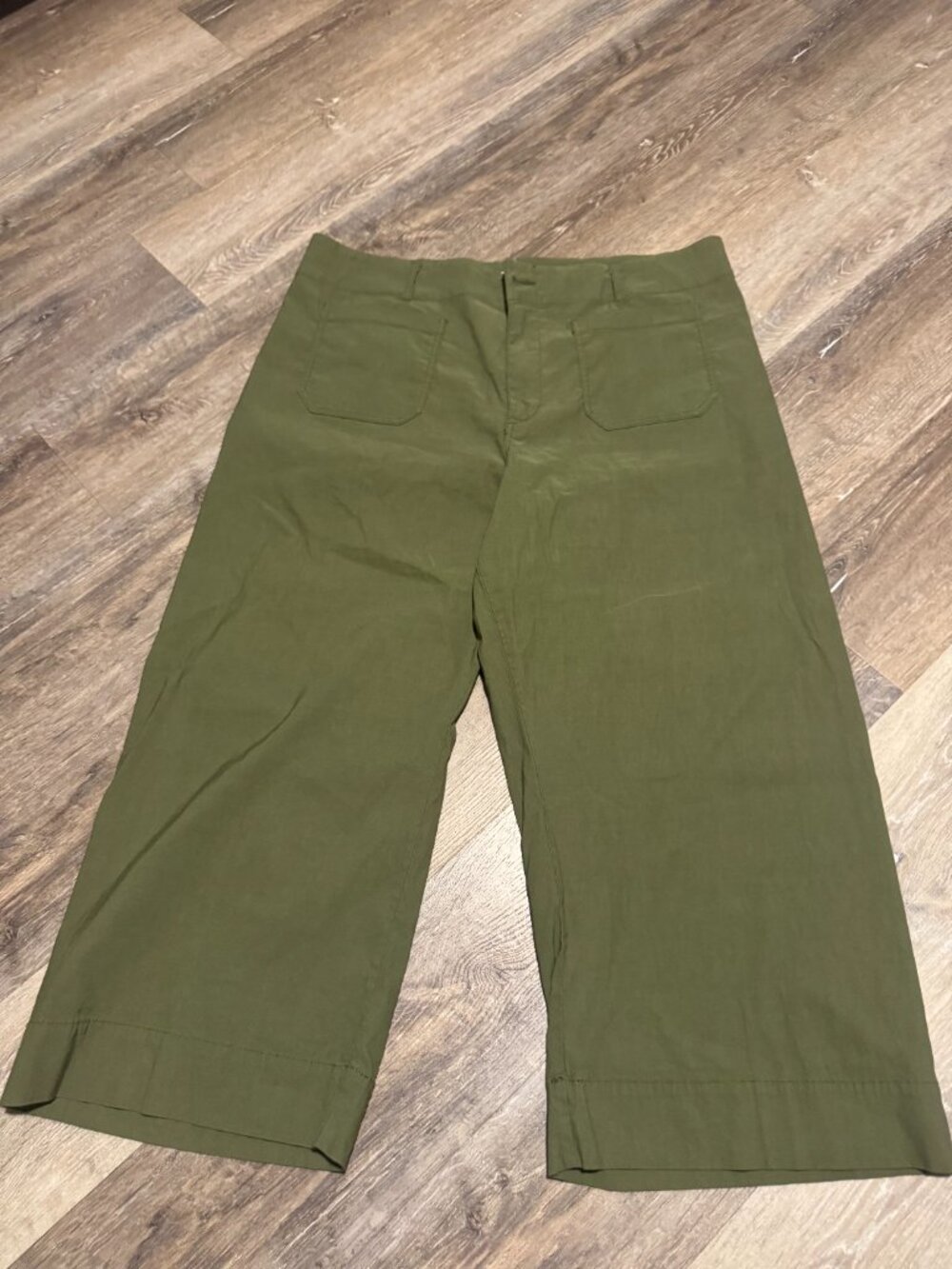 EUC PLUS SIZE 24W ANTHROPOLOGIE MAEVE GREEN CROPPED PANTS